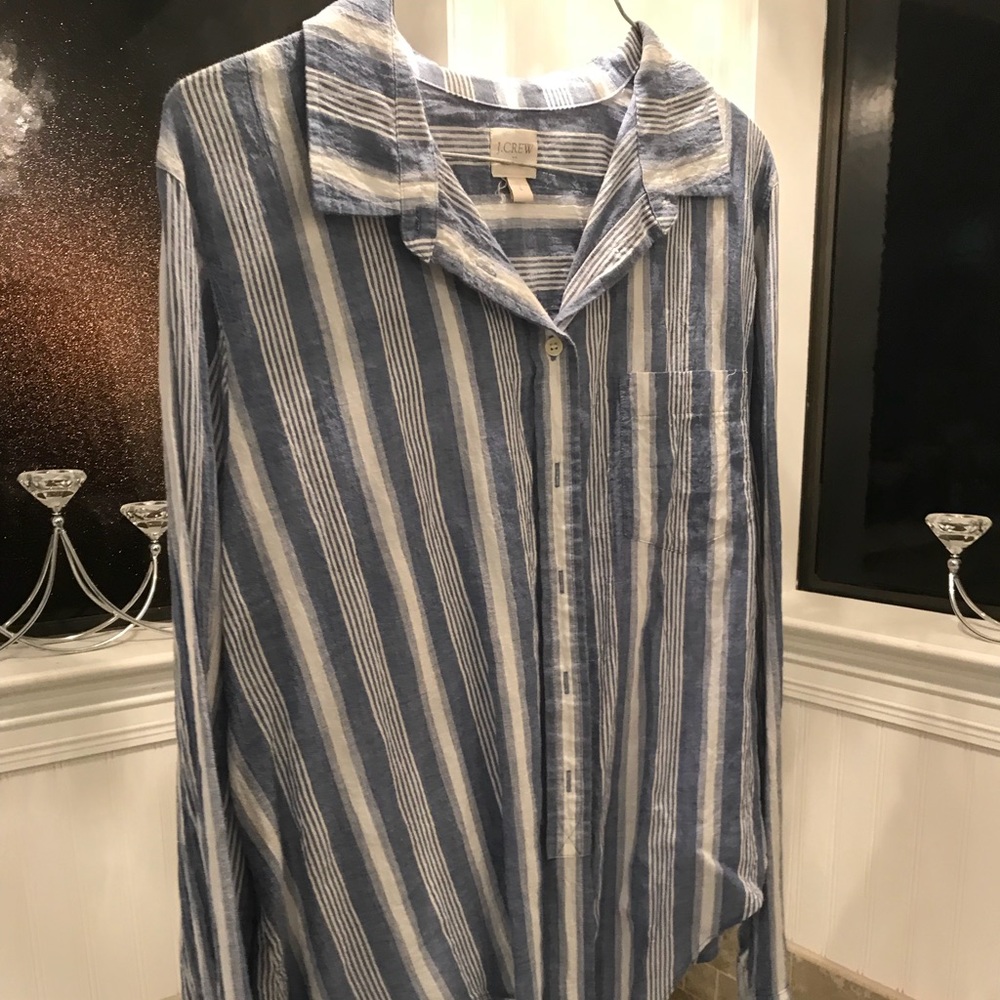 Striped blue and white shirt
